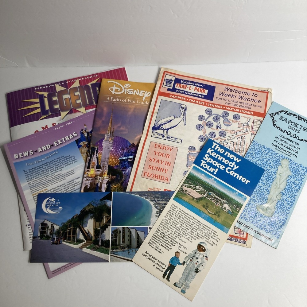 Disney Kennedy Space Center Florida Travel Brochures Lot 6 OS Multi Vintage